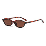 Women's Leopard Retro Oval Sunglasses Small Frame UV Eyewear