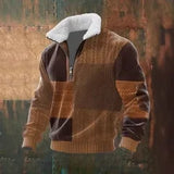 Men's Long Sleeve Half Zipper Pullover Top Autumn Stand-Up Collar Men's Half Placket Casual Zipper Long Sleeve Sweater
