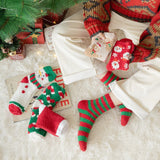 Christmas coral fleece warm and thick winter socks snowman floor socks
