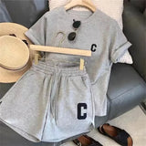 Women's Summer 2 Piece Pajama Set T-Shirt & Shorts