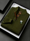 Men's Embroidered Sweatshirt Solid Color Button Pattern Casual Wear