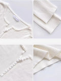 Women’s V-Neck Button Sweater Long Sleeve Slim Knit Pullover
