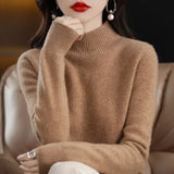 Women's Solid Long-Sleeve Half-high-collar basic warm bottoming shirts/sweater