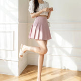 Women Pleated Skirts Summer High Waist Zipper JK Mini Skirts