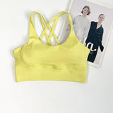 Women's Solid Color Racerback Yoga Sports Bra for Fitness