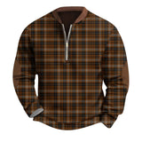 Men’s 3D Printed – Stand Collar Long Sleeve Pullover Sweater