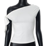 Women Slim Fit Off Shoulder Summer Crop Top T-Shirt