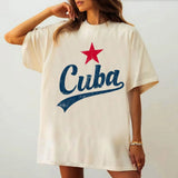 Cuba T-Shirt Women's Harajuku Classic Gothic Trendy Top Tees