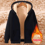 Fleece Sweatshirt Thickened Lamb Plush Hooded Zipper Cardigan Casual Red Coat Long Sleeve Woman New Clothing Winter Loose Trend