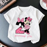 Minnie Mouse Girl Number T-Shirt Pink Birthday Party Clothes