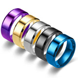 Simple 8mm Rings Titanium Stainless Steel Rings For Men Women Matte Brushed