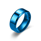 Simple 8mm Rings Titanium Stainless Steel Rings For Men Women Matte Brushed