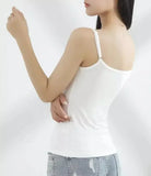 Cotton Feel Solid Sling Camisole Women's Crop Top Sleeveless