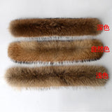 100% Real Fur Collar Women Raccoon Fur Scarf Warm Scarves Natural Fur Trim For Hood Man Coat Parkas Jackets Shawl Universal Down