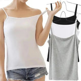 Cotton Feel Solid Sling Camisole Women's Crop Top Sleeveless