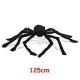 Huge Black Plush Spider Halloween Props (50-200cm Decor for Party Web)