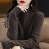 Women's Solid Long-Sleeve Half-high-collar basic warm bottoming shirts/sweater