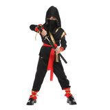 Kids Ninja Samurai Costume Set with Toy Sword Halloween Cosplay Outfit