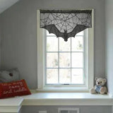 Black Bat Lace Halloween Tablecloth & Fireplace Mantel Scarf Cover
