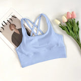 Women's Solid Color Racerback Yoga Sports Bra for Fitness