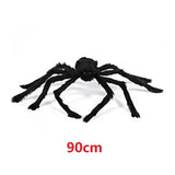 Huge Black Plush Spider Halloween Props (50-200cm Decor for Party Web)