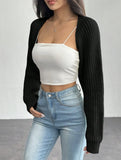 Women's Ribbed Knit Cardigan Sweater Coat Shoulder Wrap