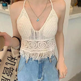 Sexy Boho Beach Holiday Camisole Halter Women Crochet Knit