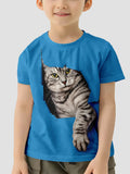 Cat Print Cartoon Casual Children's Clothing for Girls' Summer