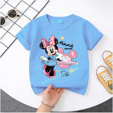 Mickey Minnie Summer Children's Pure Cotton Short-Sleeved