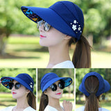 Fashion Wide Brim Sun Hat Anti-UV Beach Visor Cap Women