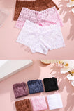 2Pcs Lace Four Shorts Women's Panties Floral Underwear S-XL