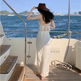 Bohemian Style Top Chest Cushion Neck Hanging Design's Tank Tops Bare Back Sexy  Beach Little Suspender Women's T-shirt