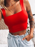 Sleeveless Summer Crop Top White Women Black Casual T Shirt