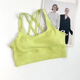 Women's Solid Color Racerback Yoga Sports Bra for Fitness