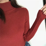 Women’s Ribbed Turtleneck Sweater Long Sleeve Warm Knit