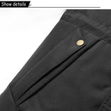 Men's Windproof Fleece Warm Detachable Hooded Parka Winter Jacket Solid Zipper Coat 6XL