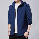 Men's lightweight windbreaker jacket with Hood | Zip Up, Underarm vents, Windproof Hoodie