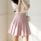 Women Pleated Skirts Summer High Waist Zipper JK Mini Skirts