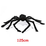 Huge Black Plush Spider Halloween Props (50-200cm Decor for Party Web)