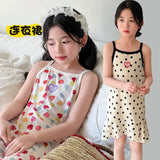 Girls Sleeveless Ruffle Nightdress Kids Pajama Dress