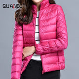 Women's Puffer Windproof Warm Lightweight Hoodless Duck Down Packable Winter Jackets/Coat