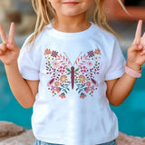 New 3D Butterfly Print Kids Girls T Shirt Summer Kids Clothe