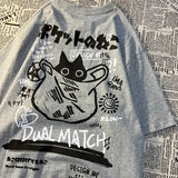 Summer Retro Cartoon Print Men's Short Sleeved T-shirt