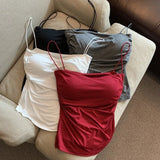 Women's Built-In Bra Spaghetti Strap Summer Camisole Top