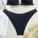 Sexy Lace Mesh Four-Piece Customizable Bikini Swimsuit Set