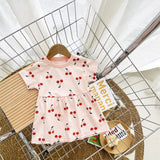 Sanlutoz Kids Girls Cotton Dress Short Sleeve Summer Style