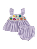 Toddler Kids Baby Girls Summer Flower Tanks Tops + Shorts