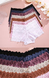 2Pcs Lace Four Shorts Women's Panties Floral Underwear S-XL