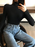 Women’s Ribbed Turtleneck Sweater Long Sleeve Warm Knit