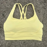 Women's Fitness Sport bra top cross back With chest pad